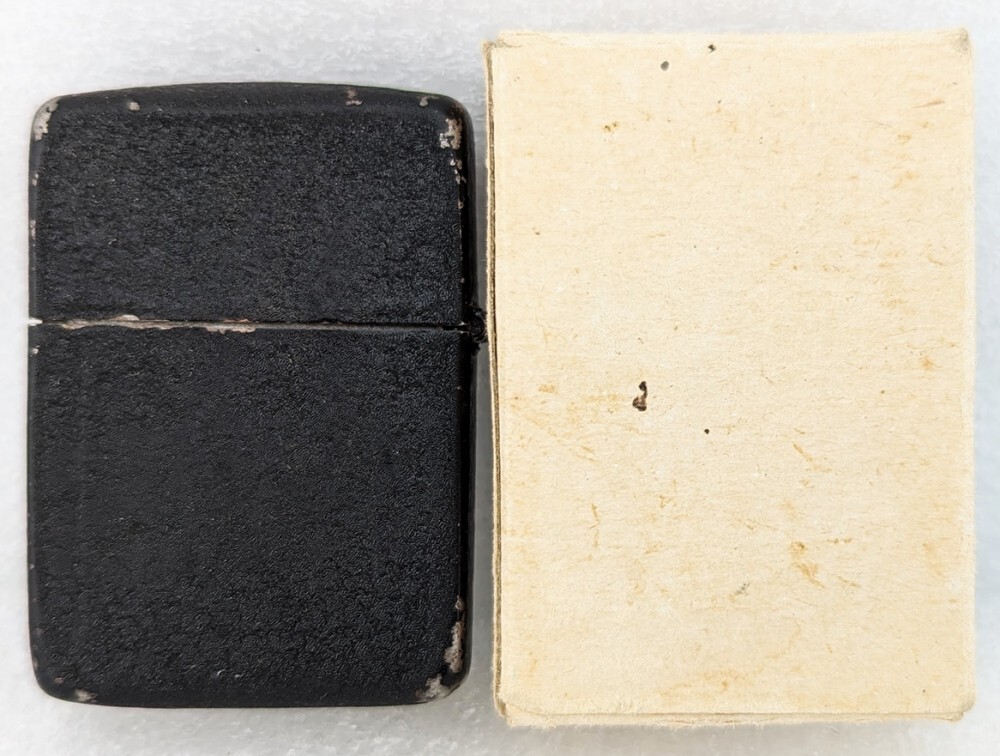 WWII Military 3 Barrel Hinge Zippo Black Crackle Lighter in Box | eBay