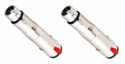 (2) NEW Procraft PC-TE012 1/4'' 6.35mm Female Locking to Female XLR Connector