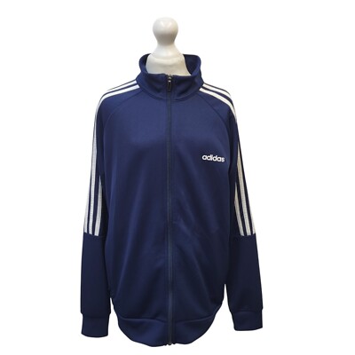 Adidas blau weiß Trim Reißverschluss Sport Trainingsanzug Oberteil UK Jungen 13-14 Jahre DD693