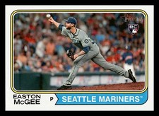 Easton McGee RC 2023 Topps Heritage #178 Rookie Seattle Mariners Centered Mint.