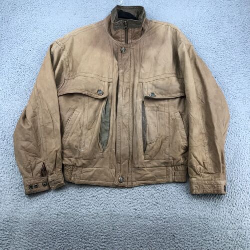 Vintage Reed Sportswear Leather Jacket Adult 36 Brown Full Zip 60181