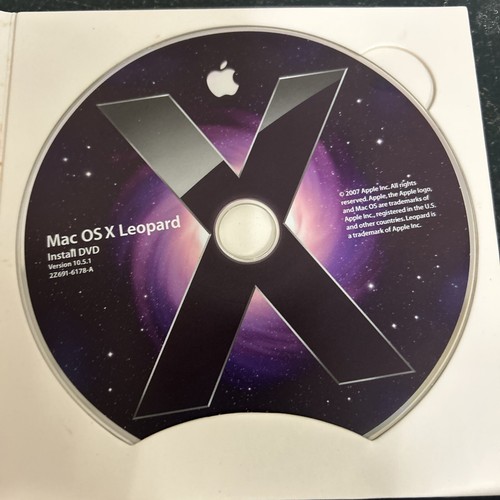 Vintage Apple 2007 Mac OS X Leopard Install DVD Disc Version 10.5.1 - Picture 4 of 6