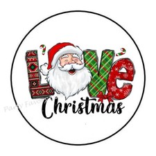 LOVE CHRISTMAS SANTA FACE ENVELOPE SEALS LABELS STICKERS PARTY FAVORS