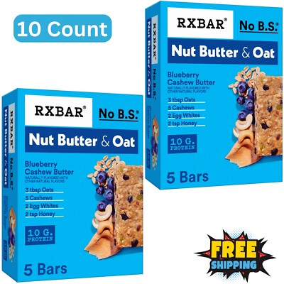 RXBAR  Blueberry Cashew Butter Protein Bars Gluten-Free Ready-to-Eat 10 Count