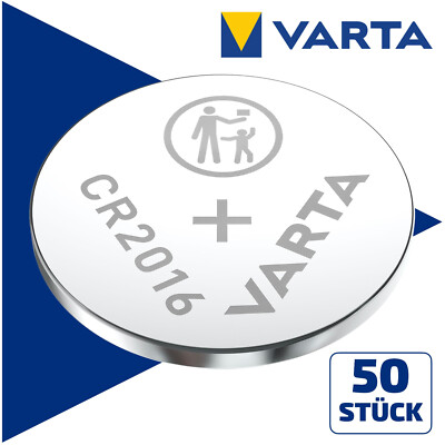 50x Varta CR2016 - Kleine Zellen mit voller Energie Knopfzelle Lithium 3V