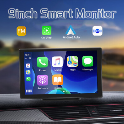 9'' Portable Car Stereo Full Touch Screen Wireless Carplay Android auto Bluetooth
