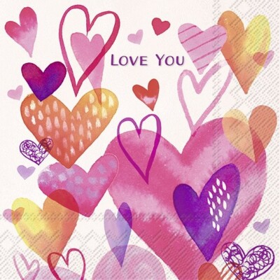 20 Servietten ''Almost Love you'' Liebe*Herz*Hochzeit*Romantik*Valentinstag 33x33