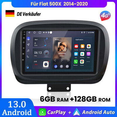 6+128GB Carplay Android13 Für Fiat 500X 334 2014-2020 Autoradio GPS Navi 4G WIFI