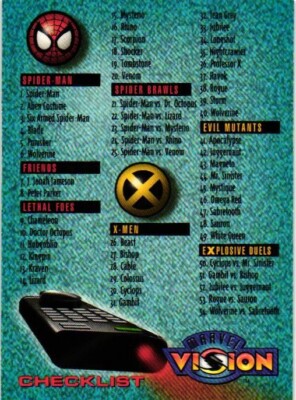 CHECKLIST #100 BASE 1996 Marvel Vision Embossed Collectible Card