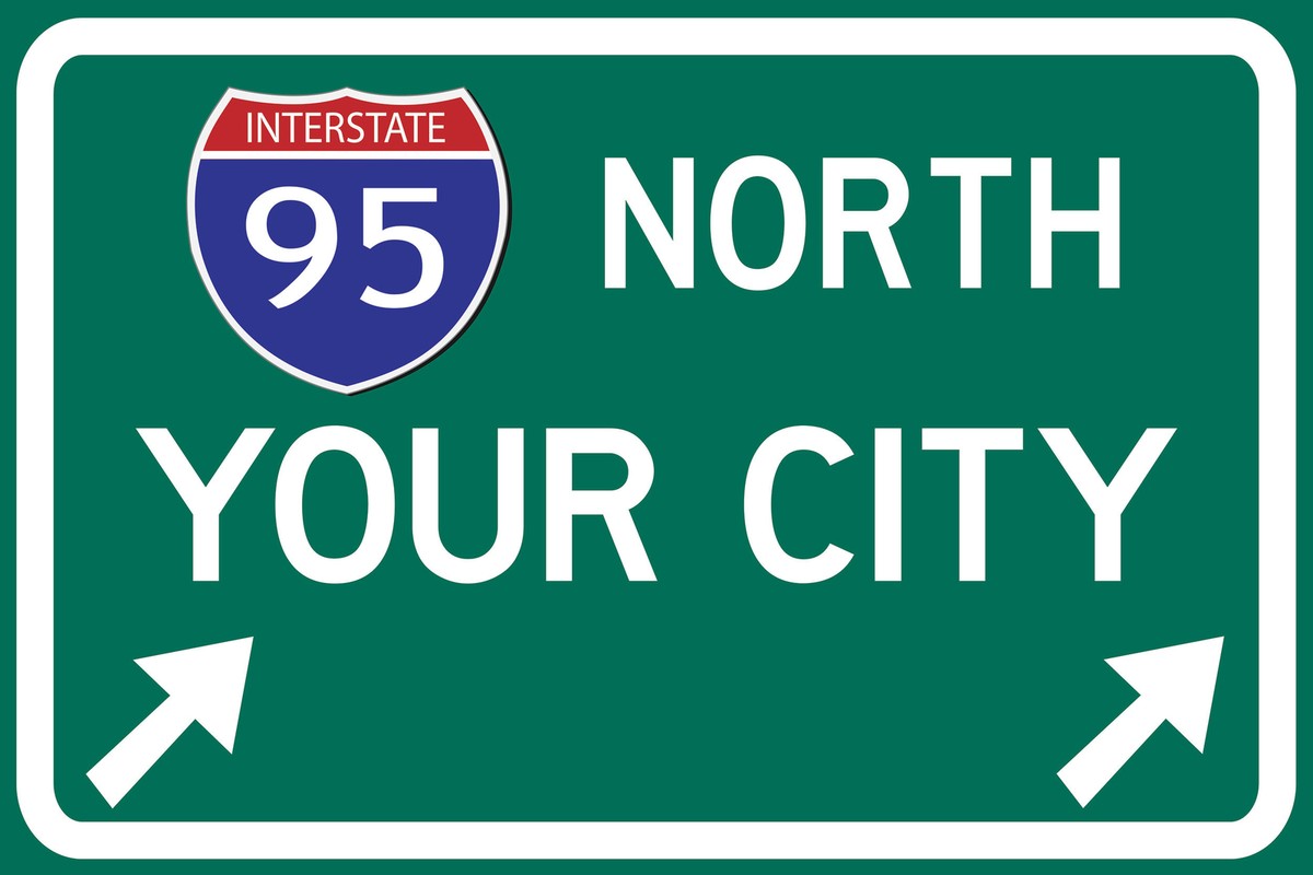 Highway Interstate Sign, Travel Memento Replica Interstate Road