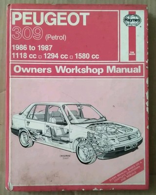 Peugeot 309 gasolina 1118cc 1294cc 1580 1986 - 1987 propietarios taller