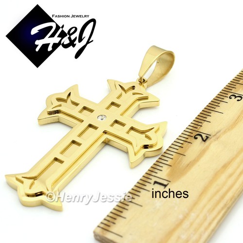 24"Stainless Steel 8mm Gold Plated Bone Chain Bracelet Cubic Zirconia Pendant*G5 - Picture 5 of 7