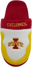 NCAA Iowa State Cyclones Logo w/Name on Top Red and White Slippers S Comfy Feet