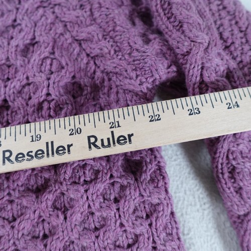 Aran Crafts Cardigan Sweater Womens XL Purple Merino Wool Cable Knit Patterned - Picture 17 of 20