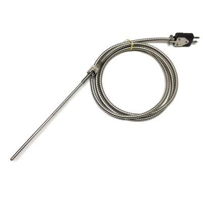 Midwest Rigid Sheath Bayonet Thermocouple, SS Hose, Type J, 8'' x Ø3/16'', 60'' L