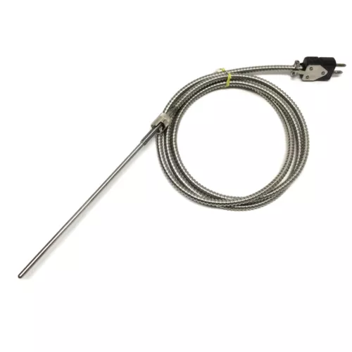 Midwest Rigid Sheath Bayonet Thermocouple, SS Hose, Type J, 8" x Ø3/16", 60" L