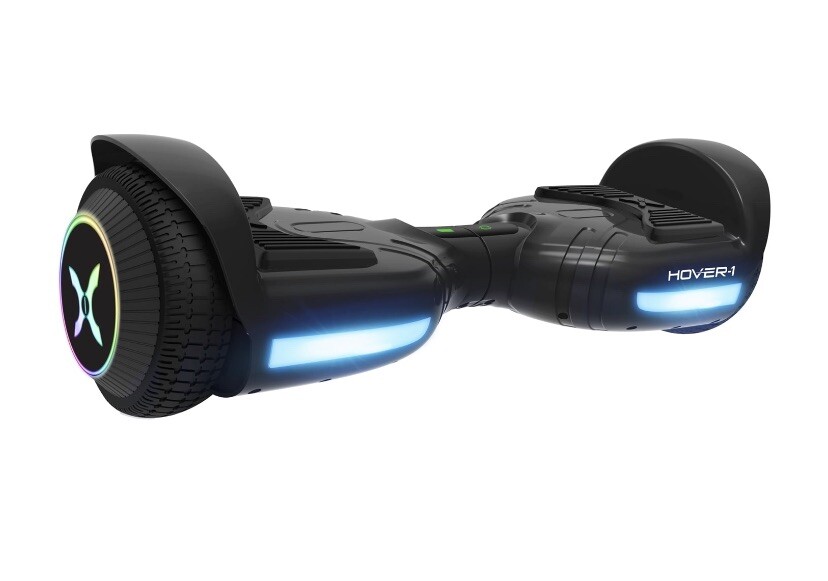 Hover Scooter, Black, 160 Lbs., Max Weight, 7mph Max Speed Led Lights