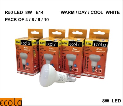 8W LED R50 E14 SES ECOLA Reflektor Spot Glühbirne Lampe 4/6/8/10 TAGE/WARM/KÜHL 