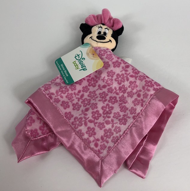 Disney Minnie Mouse Baby Girl Security Blanket Plush Pink, Wash, 12.5