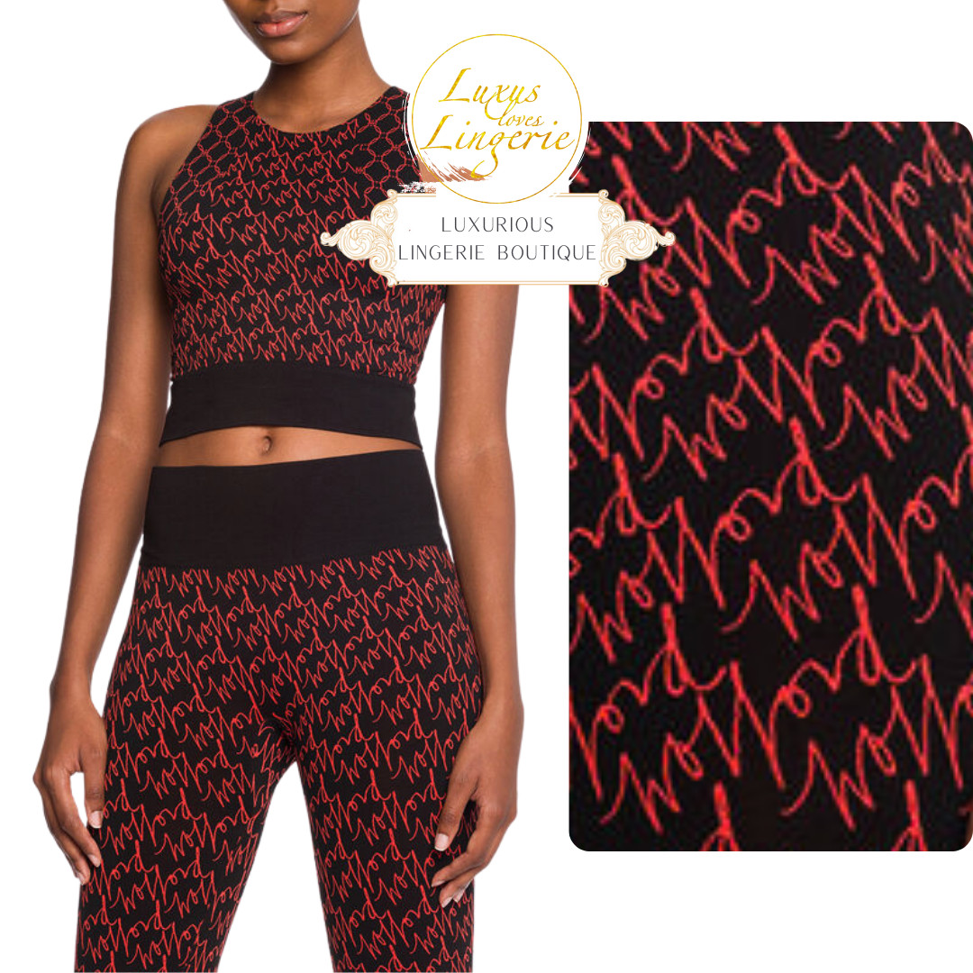 Aurora Monogram Crop Top By Wolford L Jasper Black Sport Yoga Short Elastic