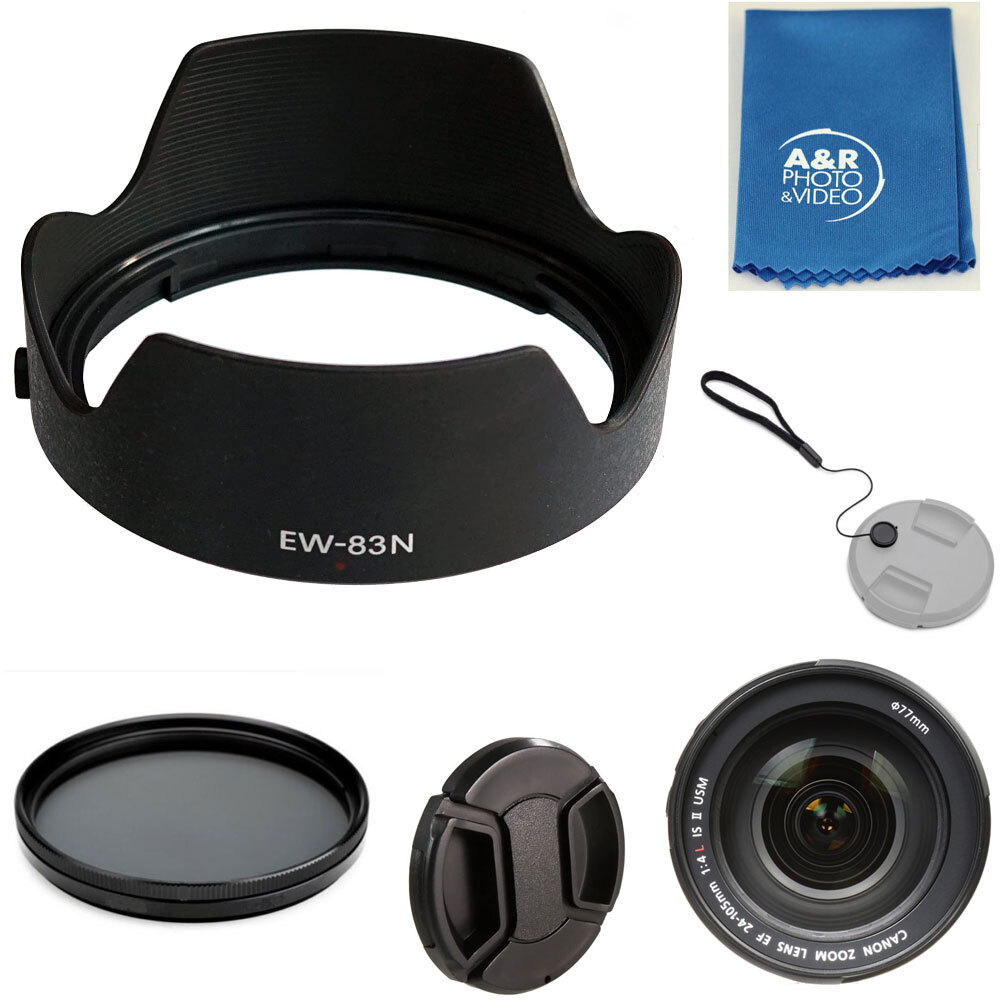 Lens Hood shade For Canon RF 24-105mm f/4L IS USM replaces EW-83N Filter  Cap