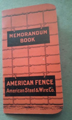 1905 06 AMERICAN STEEL FENCE ADVERTISING MEMO BOOK DICKENSON RURAL HOME VIRGINIA