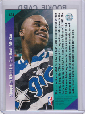 SHAQUILLE O'NEAL Shaq ALL-STAR ROOKIE CARD 1992/93 Upper
