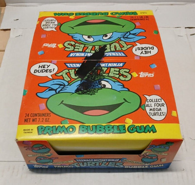 TEENAGE MUTANT NINJA TURTLES PRIMO BUBBLE GUM (1990 Topps) FULL 24 Box (0152)