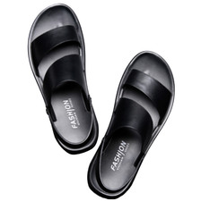 Summer Men Beach Sandals Shoes Open Toe Slingbacks Slippers Roman Flats Non-slip
