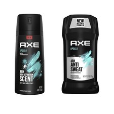 Axe Apollo Anti Sweat Deodorant Stick 2.7oz  Axe Apollo Body Spray 4oz.
