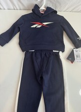Reebok Boys Kids 2pc Set Size 2T New Tags 50 Hoodie  Pants Navy