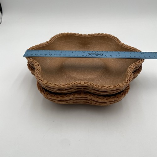 Bandejas de aperitivos de mimbre sintético fácil cesta vintage cuencos festoneados resistentes a la rotura 2 - Imagen 7 de 9