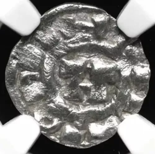 ITALY 1039-1125 AD, KIGHTS TEMPLAR Crusaders SILVER Denaro Lucca Coin, NGC XF