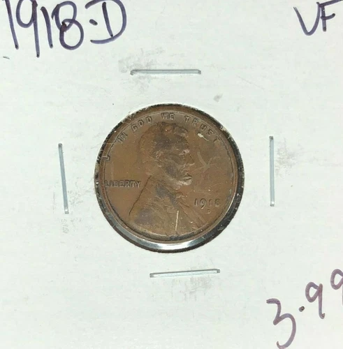1918-D LINCOLN WHEAT CENT ~ VF ~NICE COIN~