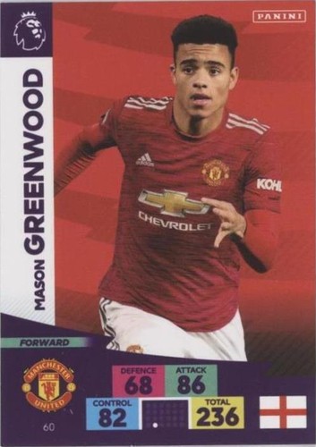 2020-21 Panini Prizm Premier League Mason Greenwood #15 Manchester