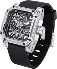 North Edge Space X Seagull Movement Skeleton Automatic Mechanical Silver Steel