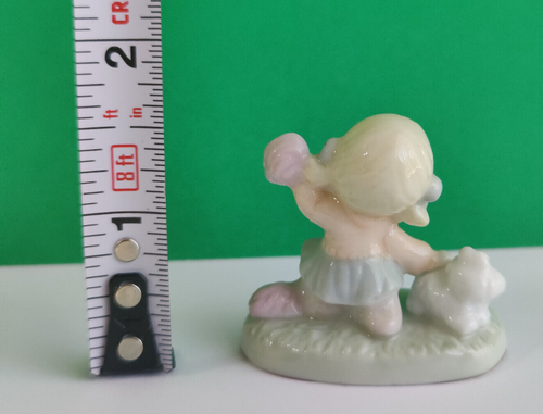 Miniature Precious Moments CHEERLEADER Girl with her Dog Figurine - Picture 3 of 4