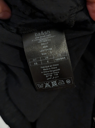 Ba&sh Chiffon Kleid Gr. 0 | FR 34 Seide 100% schwarz gepunktet silk dress Soie - Bild 7 von 8