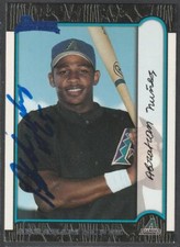 Original Autograph, Abraham Nunez; Arizona Diamondbacks, 1999 Bowman #394