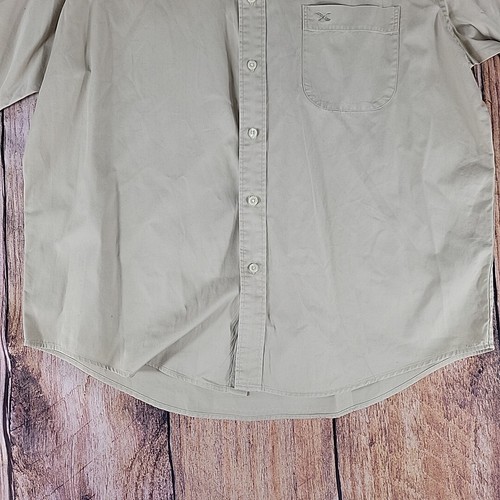 Camisa Eddie Bauer Beige Sólida Manga Corta Algodón Grande - Imagen 3 de 7