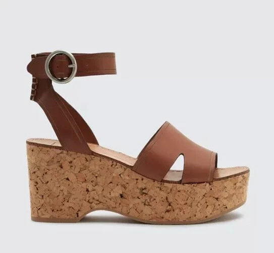 Womens Dolce Vita Linda Ankle Strap Cork Platform Wedge Sandals