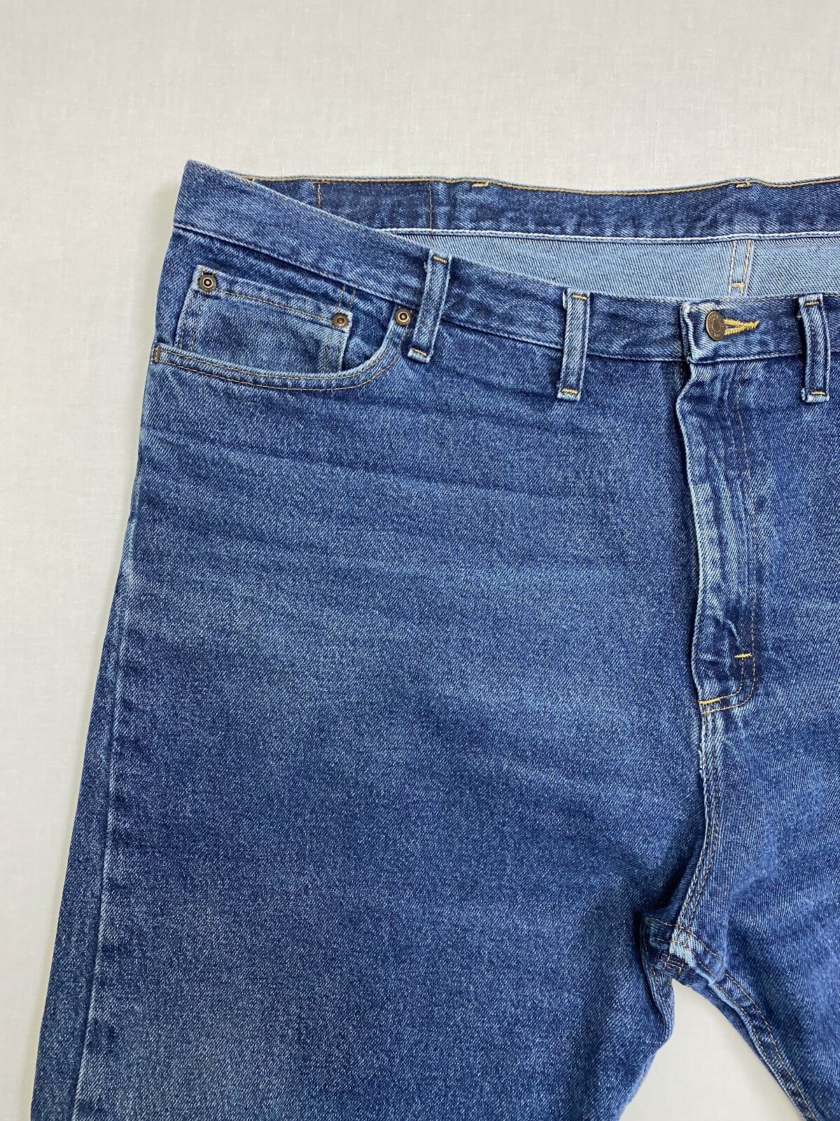 Wrangler jeans 46x32 men straight leg blue dark wash high rise denim eBay