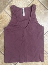 Athlea Aurora Seamless Crop Ribbed V Neck Tank Top Size Medium WACL-3