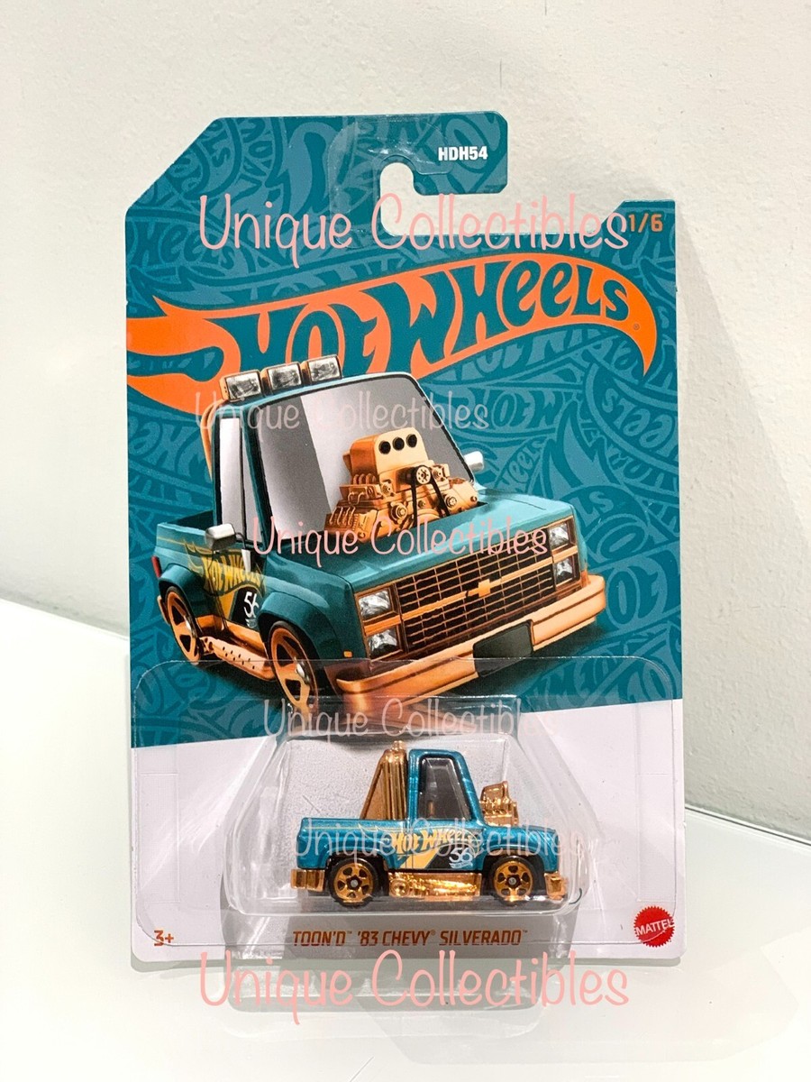 Hot Wheels Toon'd '83 Chevy Silverado Teal & Gold 56th Anniversary