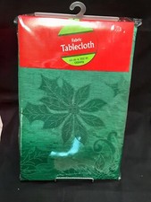 Better Homes And Garden Green Oblong Tablecloth 60"x 102  NIP Paisley Jacquard
