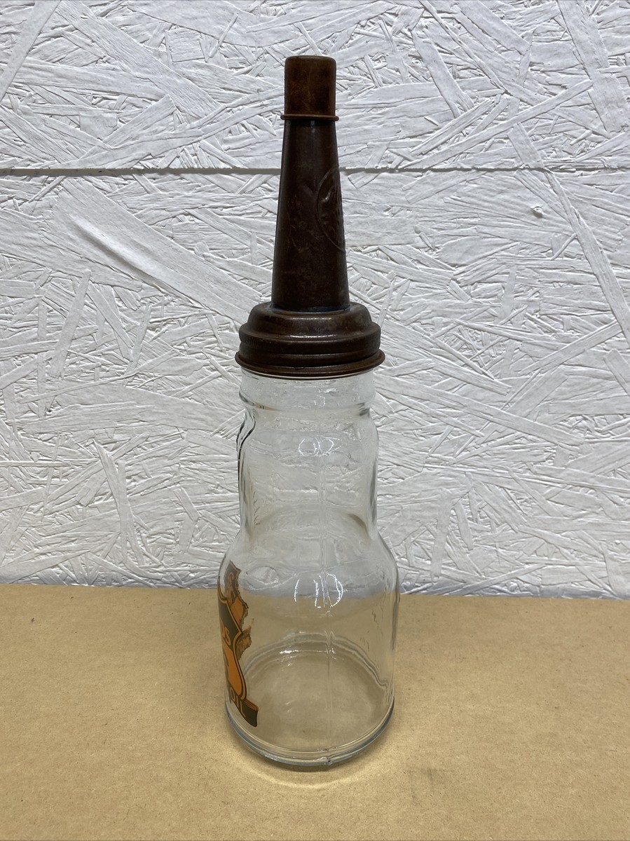 Phillips 66 Motor Oil Bottle Spout Cap Glass Vintage Style