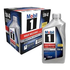 Mobil 1 High Mileage Full Synthetic Motor Oil 10W-40 1 Qt PACK OF 6 (FREE SHIP)