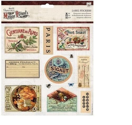 Docrafts Papermania Madame Payraud Scrapbook Label Stickers 12Sheet France Paris