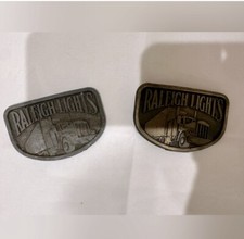 2 Vintage Raleigh Lights Semi Eighteen Wheeler Belt Buckles for Trucker