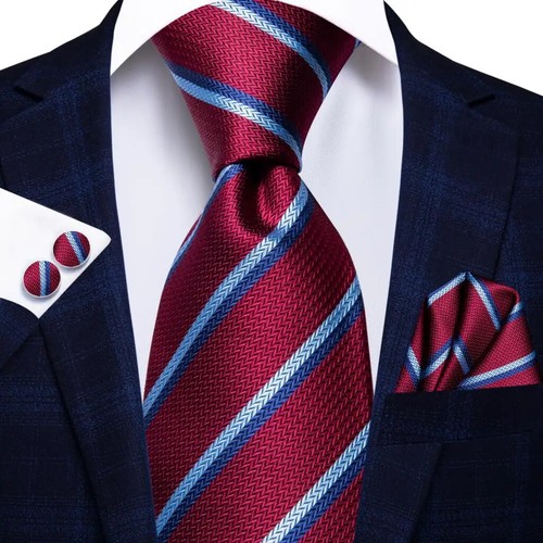 Hi-Tie Design Elegant Men Tie Gentlemen's Purple Novelty Luxury Brand Neckti Set - Picture 26 of 31